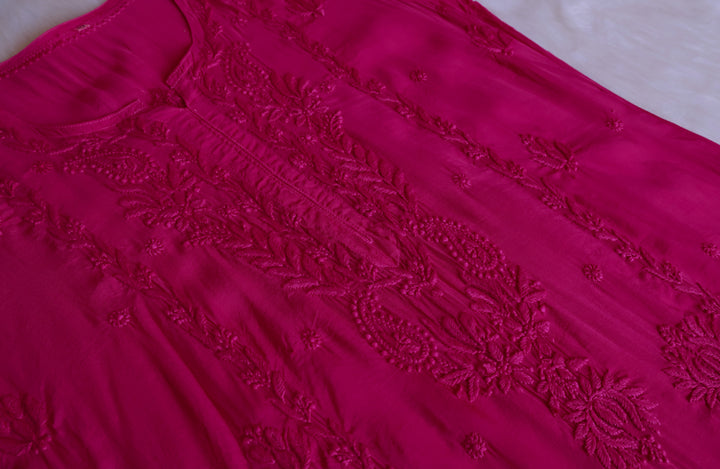Haania Deep Pink Pure Muslin  Kurta