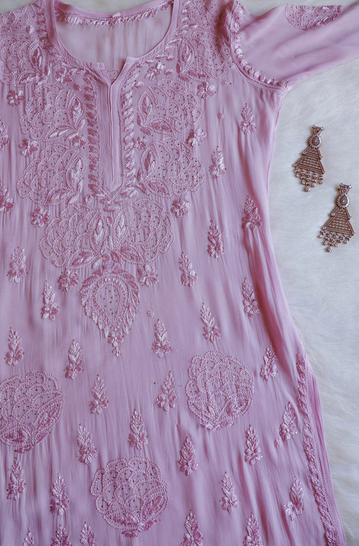 Hanaa Dusty Purple Viscose Georgette Kurta