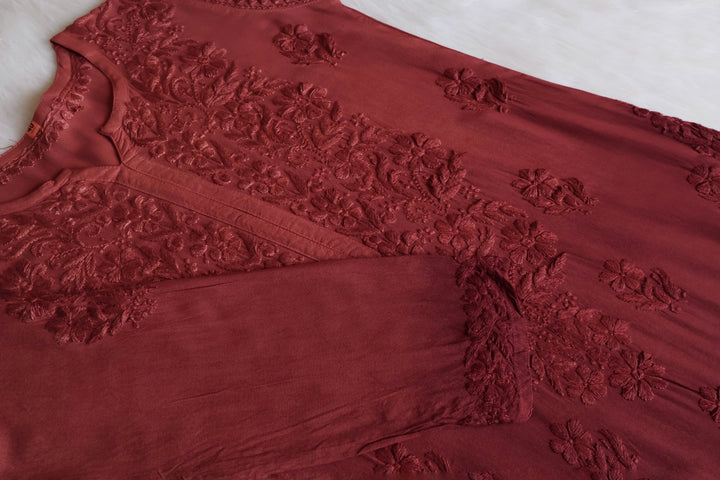 Farhaa Rose Brown 2 piece Rayon set