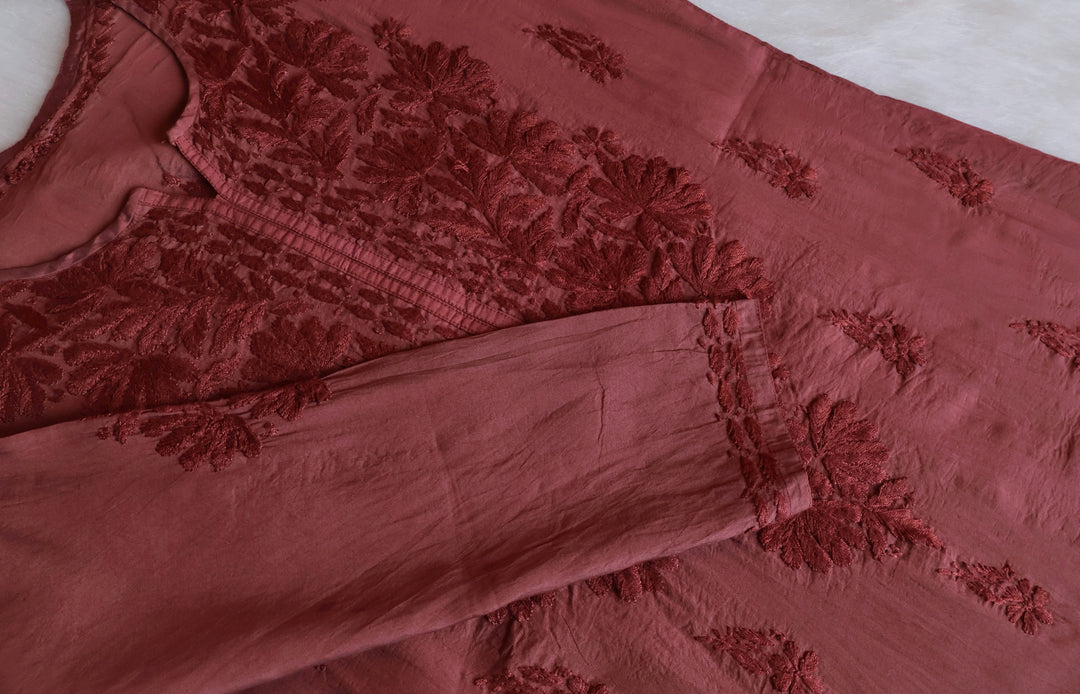 Alanah Rose Brown Chanderi Kurta