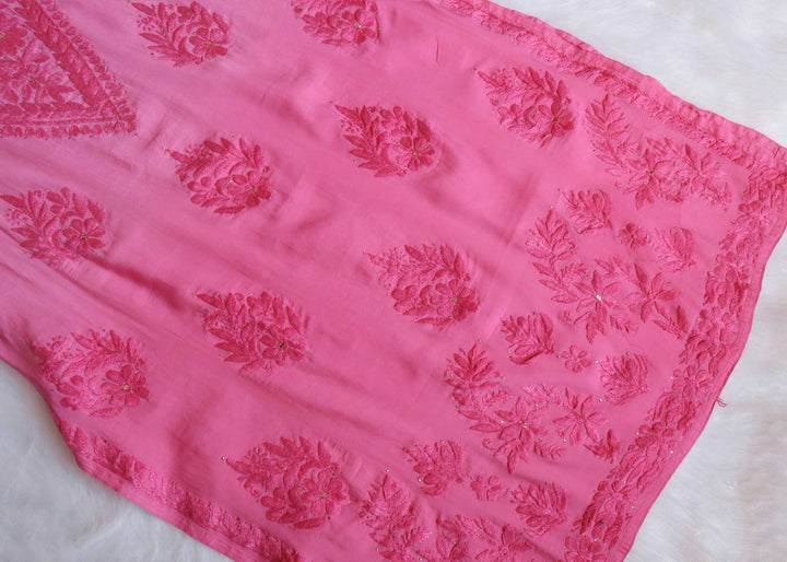 Jannat Baby Pink Chanderi Mukaish Kurta