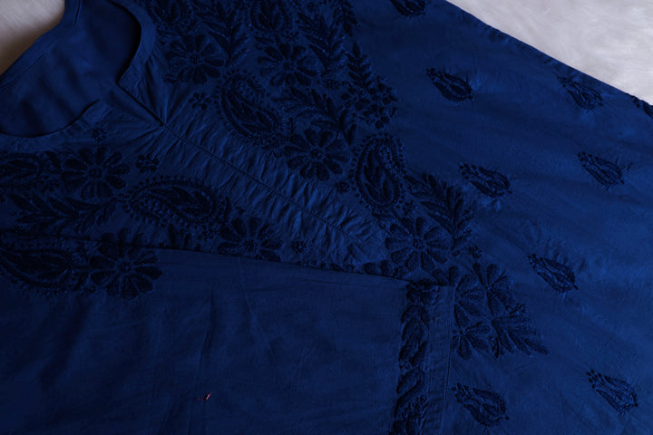Anah Royal Blue Pure Cotton Kurta