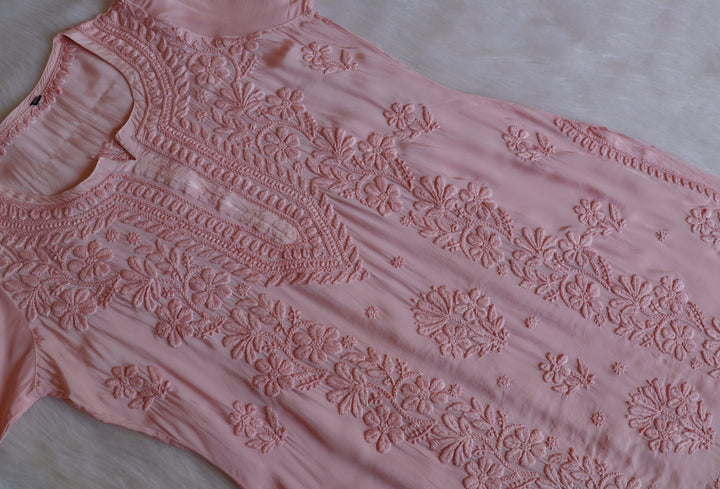 Haya Rose Beige Pure Crepe Kurta