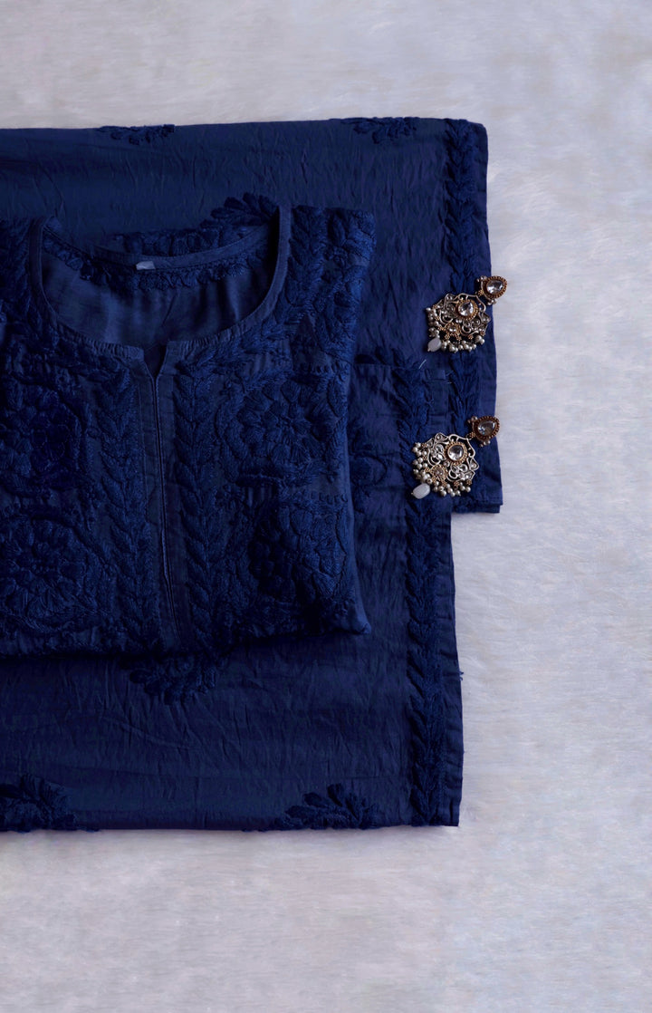 Alfiya Royal Blue Pure Chanderi set