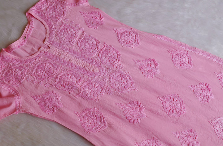 Alfiya Baby Pink Pure Chanderi set