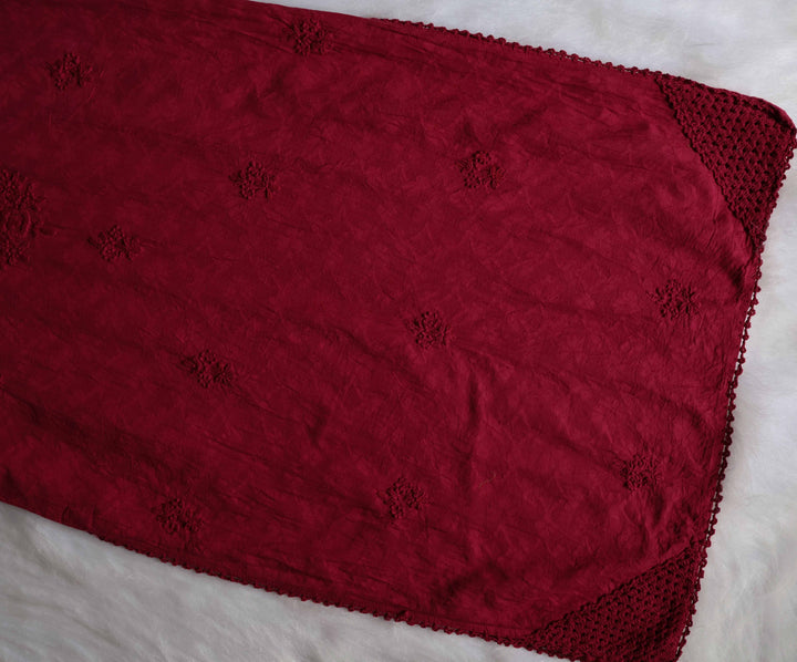 Aaliyah Maroon Long Jacquard Cotton kurta