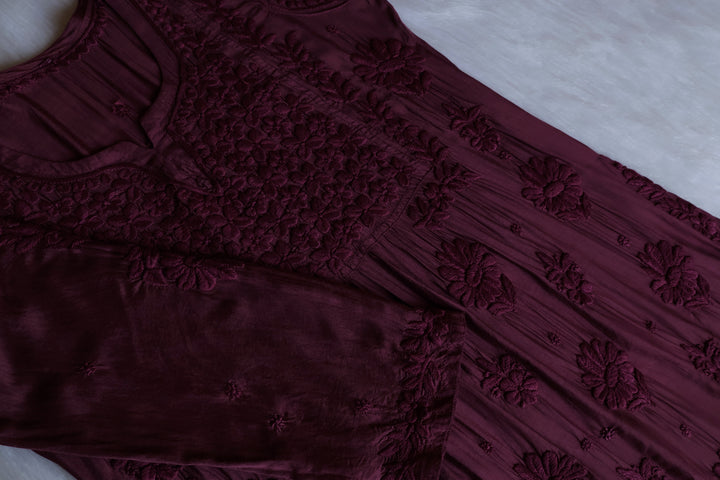 Hoor Deep Purple 10D Pure Muslin Kurta Set