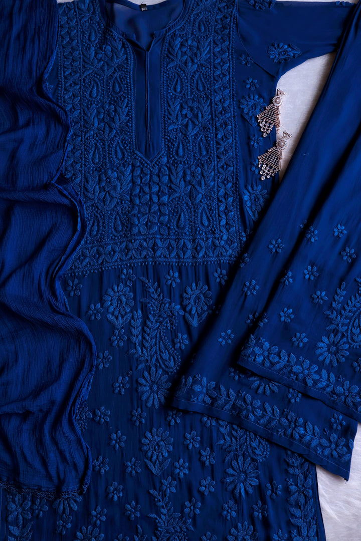 Ayzel Royal Blue Viscose 3 Piece Set