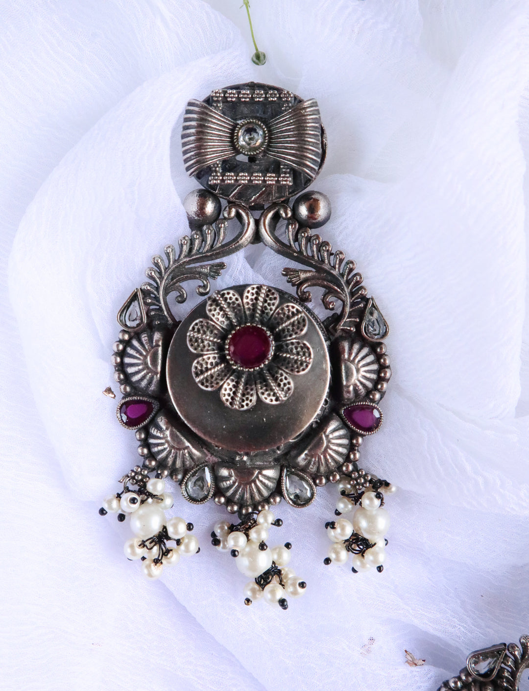 Princess Maroon look-alike oxidised earrings