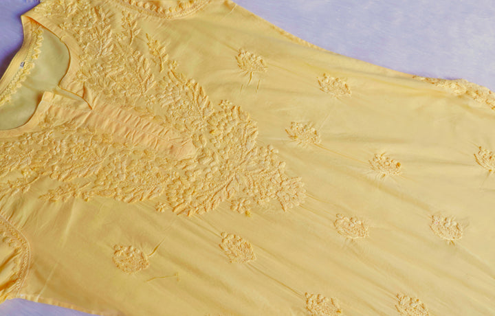 Mariam Mango Yellow Pure Cotton Kurta