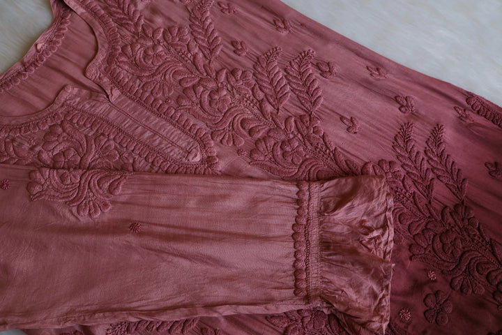 Yalina Chocolate Brown Pure Muslin Kurta