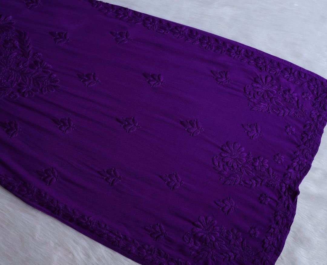 Enaara Deep Purple Potli Button Rayon set