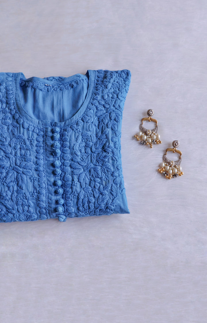 Aayat Ice Blue Cotton Kurta