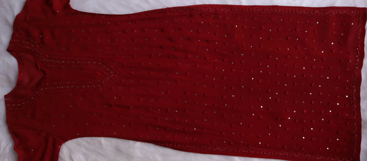 Mahaa Maroon Viscose Georgette kurta