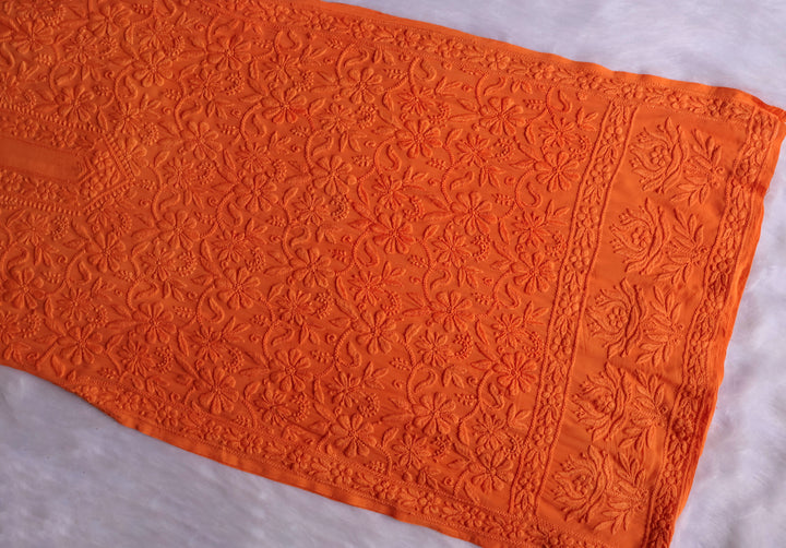 Mehr Orange Long Viscose Strappy Kurta