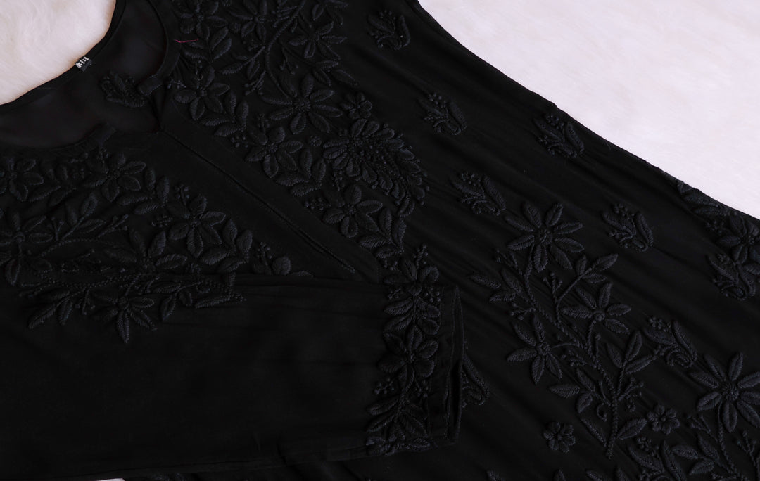 Waliya Black Viscose Georgette Kurta