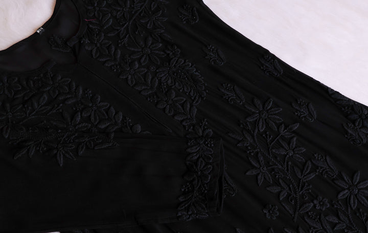 Waliya Black Viscose Georgette Kurta