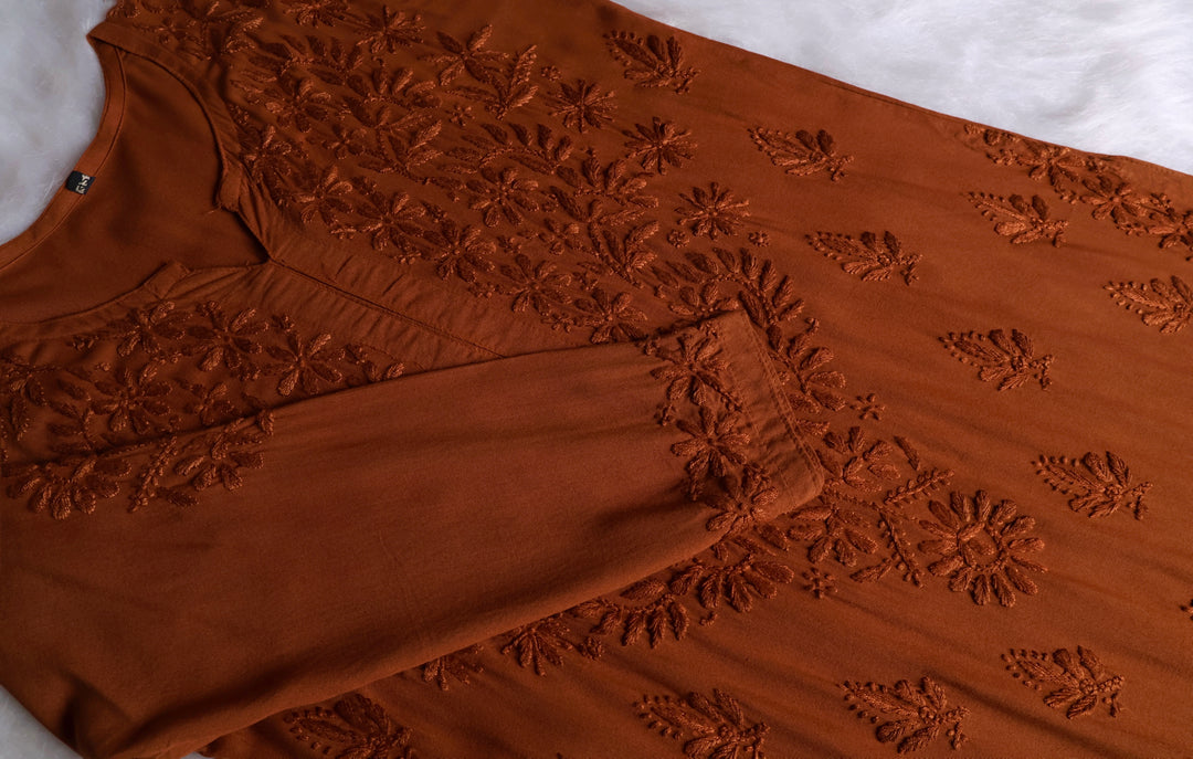 Nazakat Brown 2 piece Rayon set