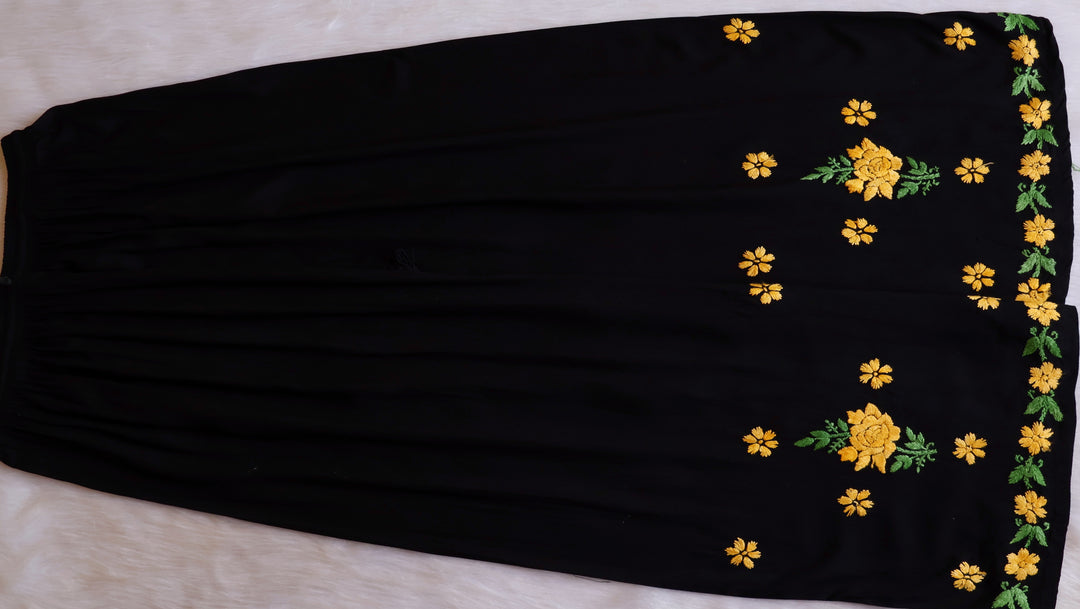Gulaab Black & Yellow Rayon Kurta Set