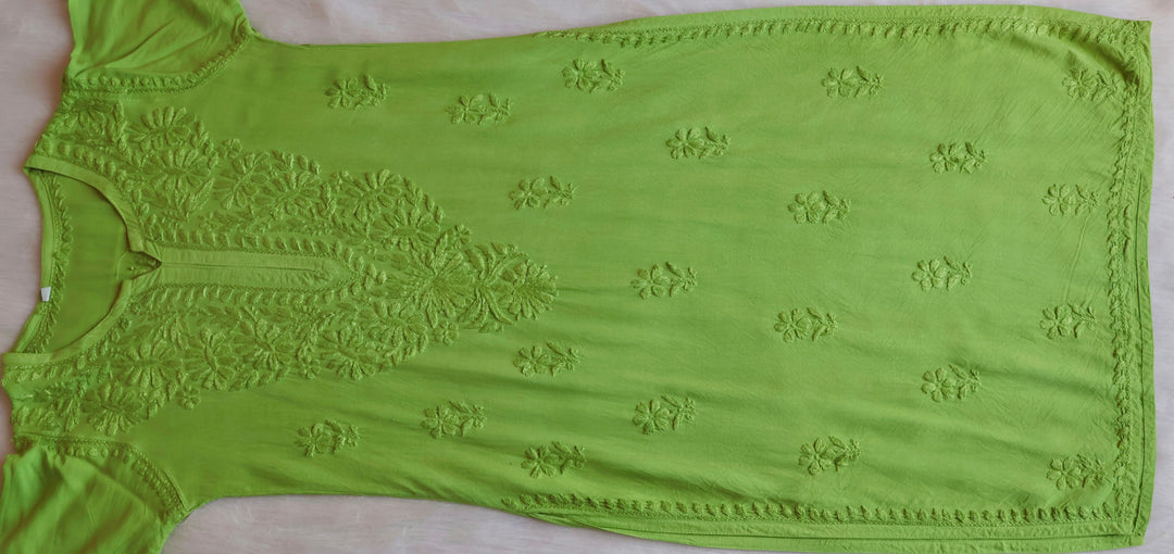 Amirah Lime Green Long Rayon kurta