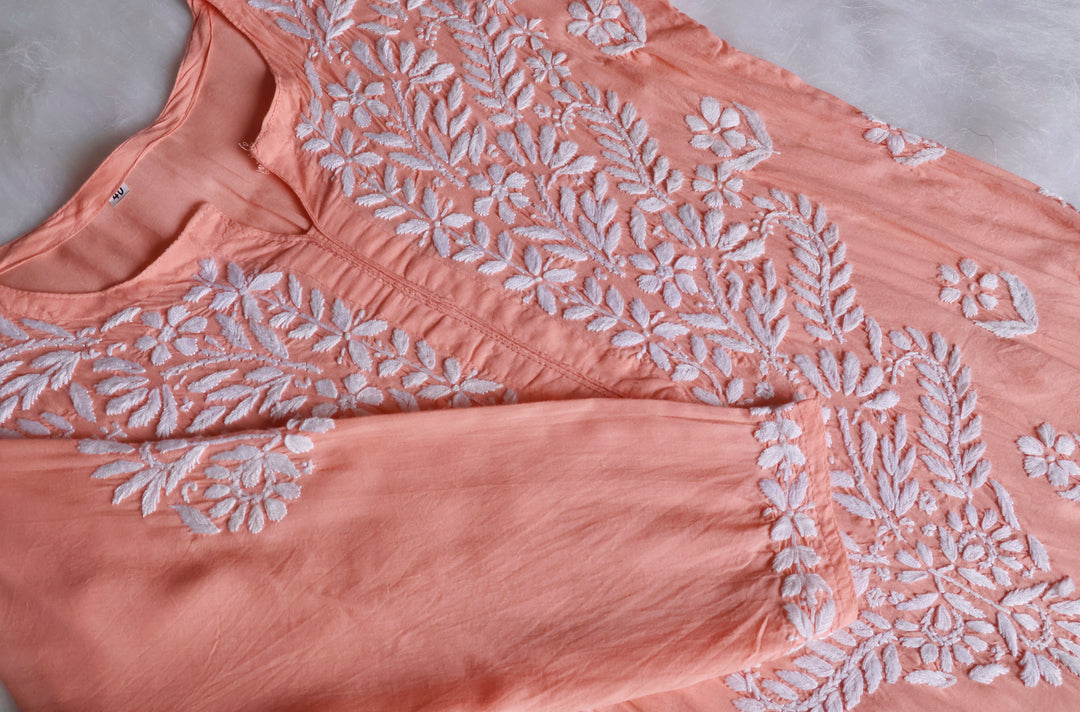 Mahnoor Peach Long Modal Kurta