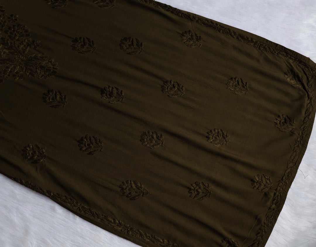 Alvira Olive Green Ombre Long Rayon Kurta