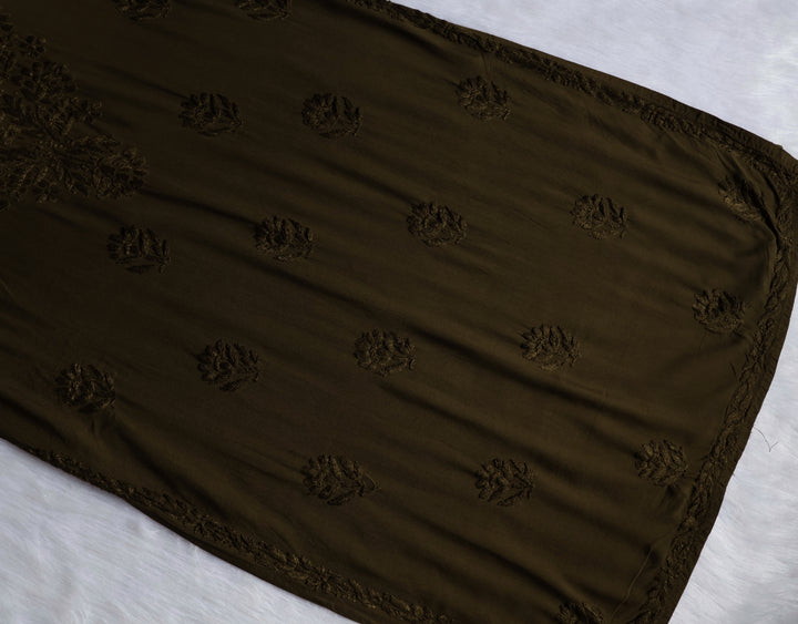 Alvira Olive Green Ombre Long Rayon Kurta