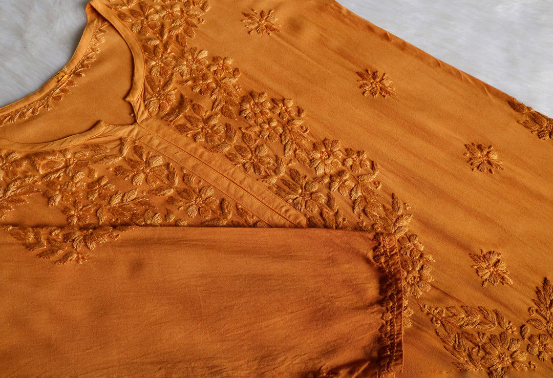 Sarah Mustard Ombre Long Rayon Kurta