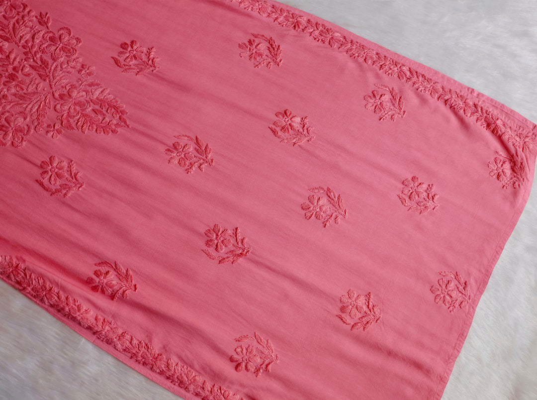 Sanam Mauve Pink Ombre Long Rayon Kurta