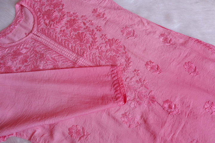 Jannat Baby Pink Chanderi Ombre Kurta