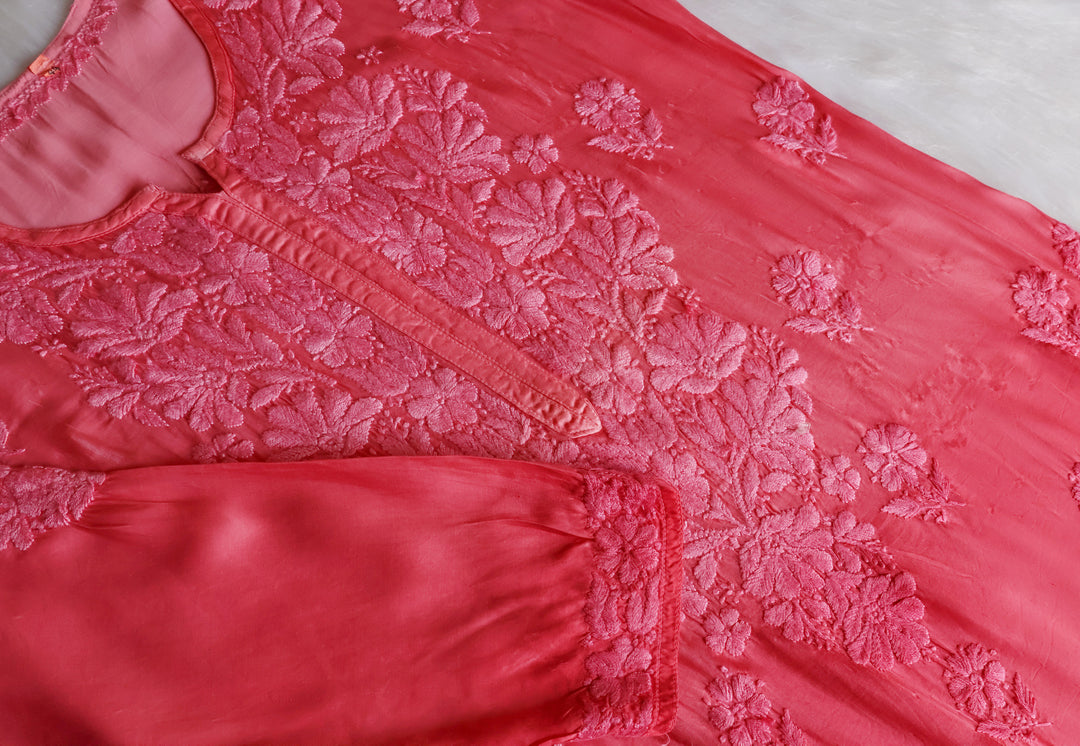 Zaryaab Mauve Pink Long Modal Silk Kurta