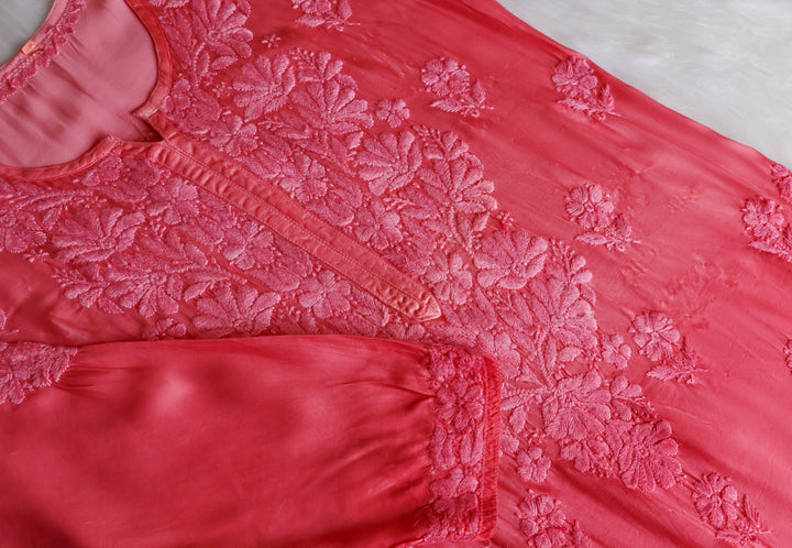Zaryaab Mauve Pink Long Modal Silk Kurta