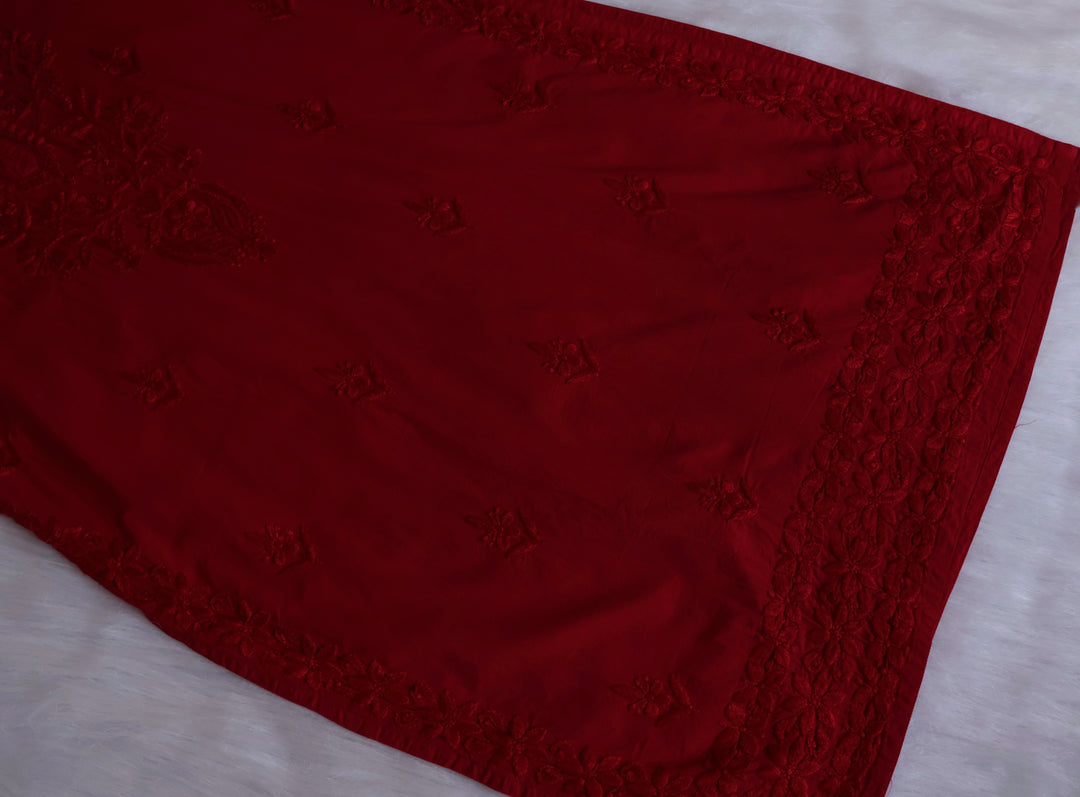Anahira Maroon Cotton Kurta