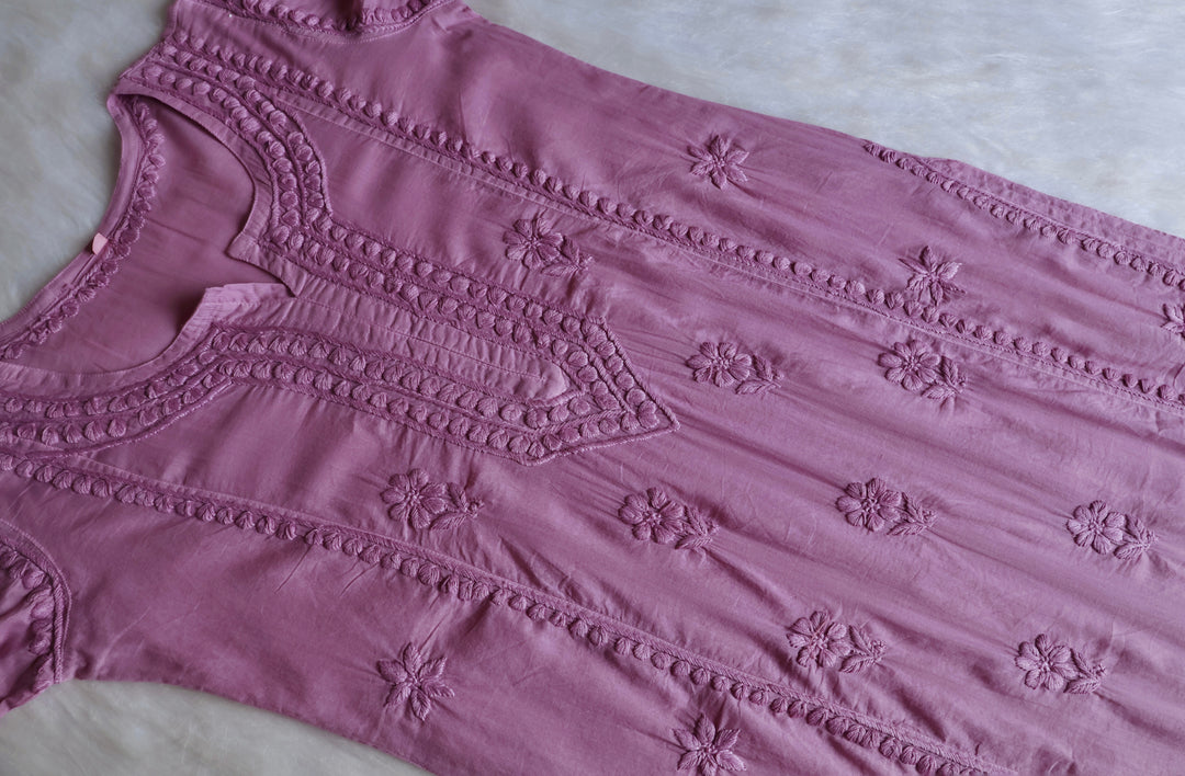 Saleha Dusty Purple Cotton Kurta