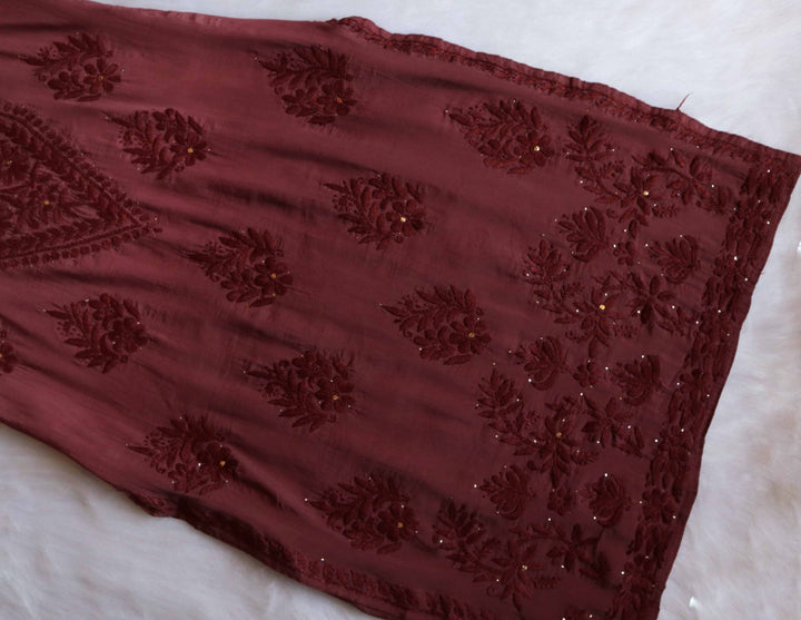 Jannat Chocolate Brown Chanderi Mukaish Kurta