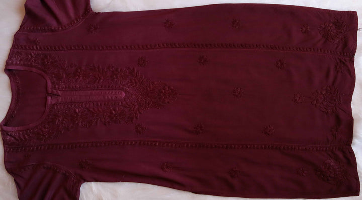 Zainab Chocolate Brown Ombre Long Rayon Kurta