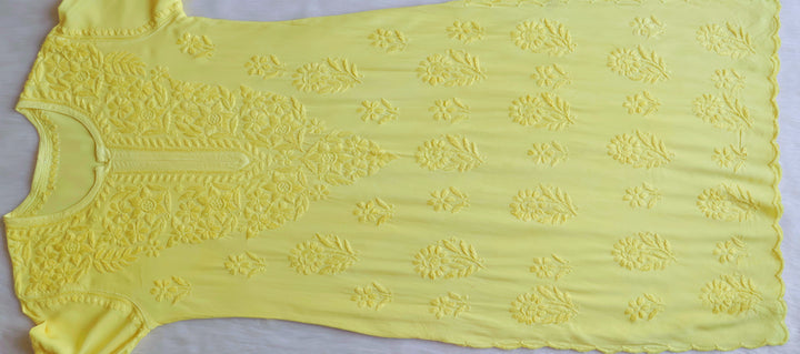 Alishba Lemon Yellow Scalloped Rayon set