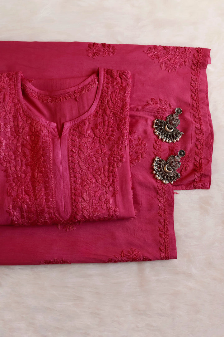 Azel Coral Red 2 piece Rayon set