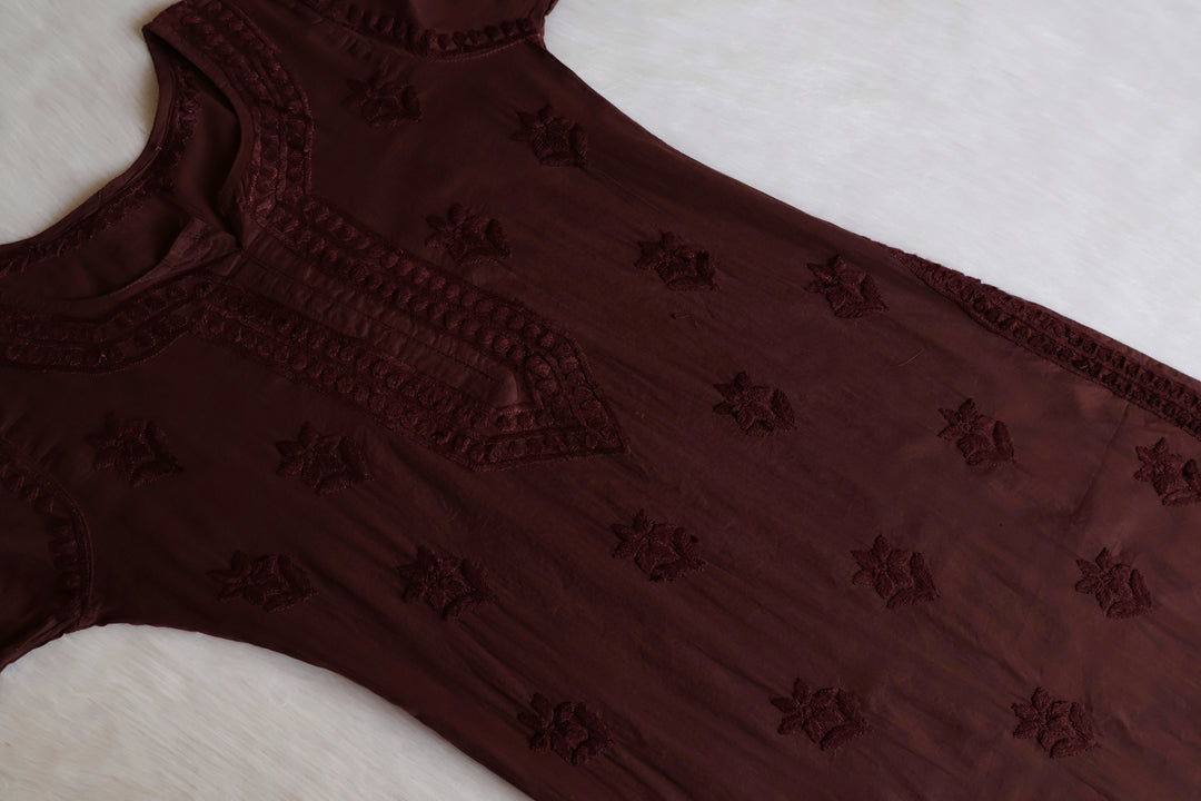 Saleha Chocolate Brown Cotton Kurta