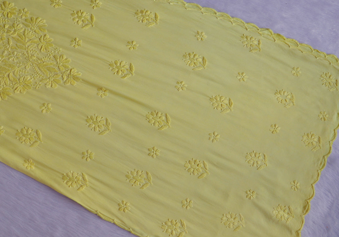 Alishba Lemon Yellow Scalloped Rayon set