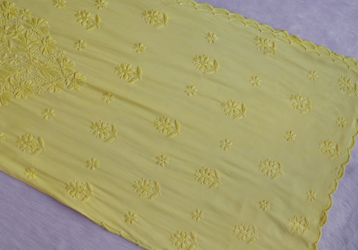 Alishba Lemon Yellow Scalloped Rayon set
