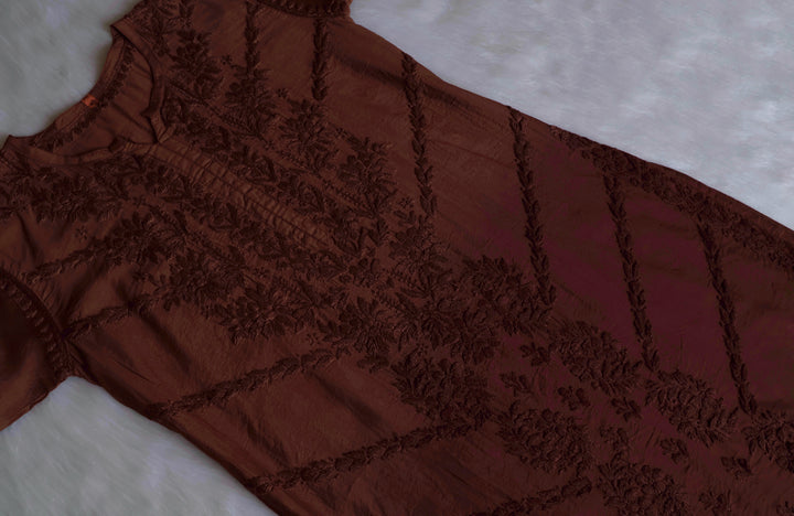 Jannat Chocolate Brown Pure Chanderi set