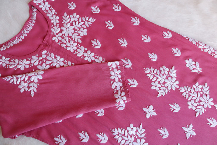 Naila Mauve Pink Rayon Kurta Pant set