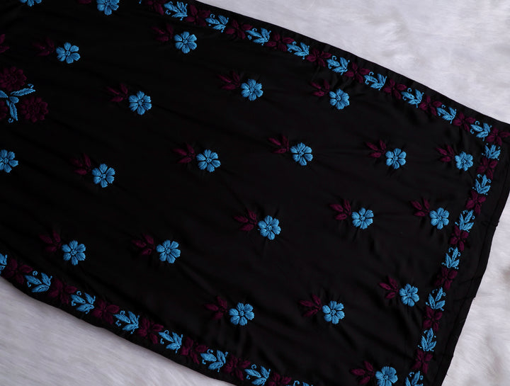 Gulbahaar Black, Blue & Purple Rayon Kurta Set