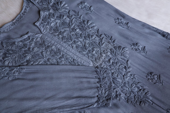 Sarah Grey Long Ombre Rayon Kurta