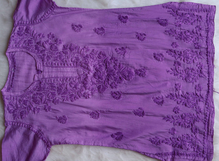 Layla Lilac Purple Short Chanderi Kurta