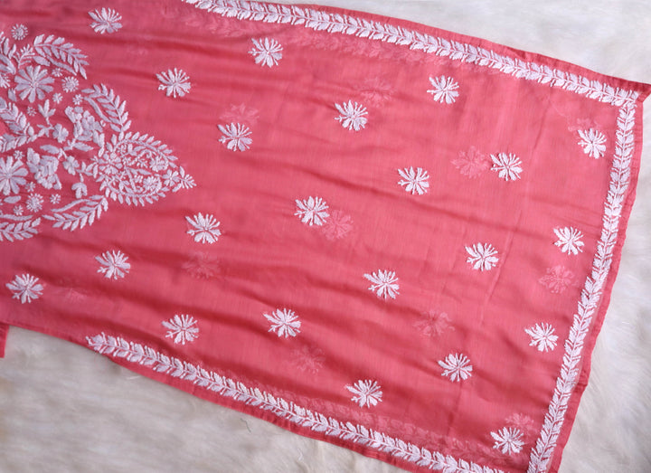 Elaya Mauve Pink & White Chanderi Kurta
