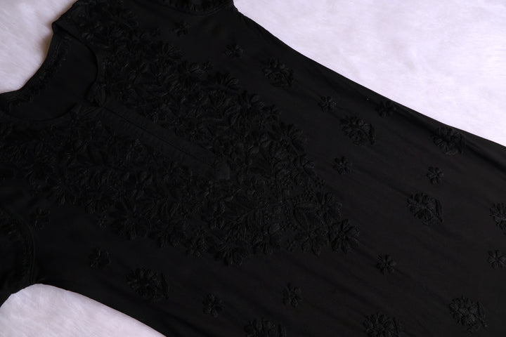 Alishba Black Scalloped Rayon set