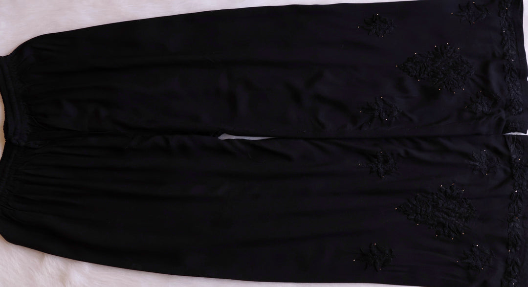 Naira Black Rayon Mukaish 3 Piece Set