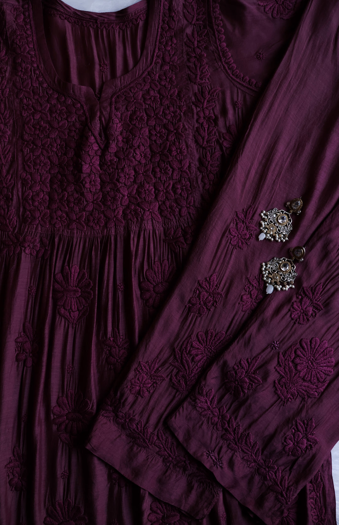 Hoor Deep Purple 10D Pure Muslin Kurta Set